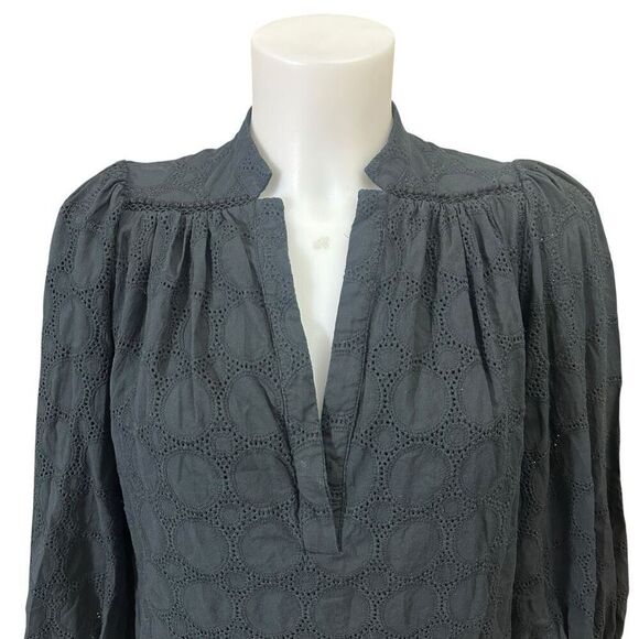 Joie Olive Women's Caviar V-Neck Buttoned Cuffs Eyelet Mini Dress size XS - Picture 3 of 8